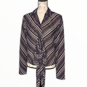 Emma James Stripped Front Tie Blouse